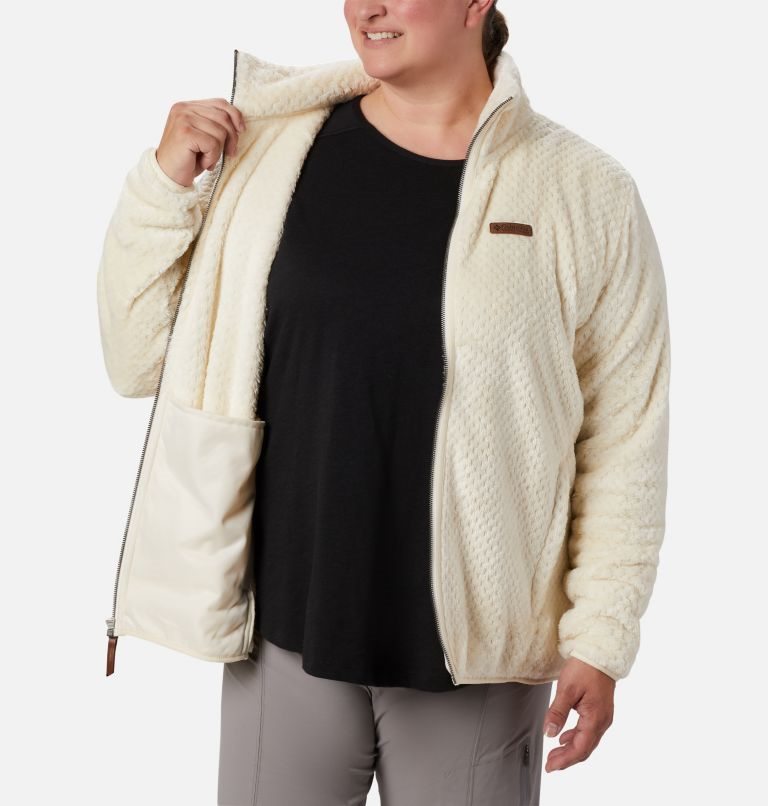 Women's Columbia Fireside II Plush Full Zip Fleece Jackets Cream | Plus Size CA-K605L
